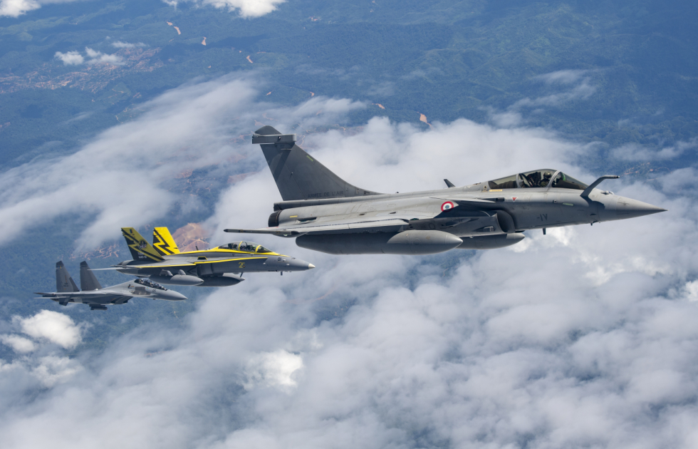 Rafale, Su-30MKM et F/A-18D de la force aérienne malaisienne Mission PÉGASE 23